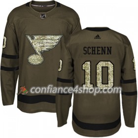 Adidas Maillot de Hockey St. Louis Blues Brayden Schenn 10 2017-2018 Camo Vert Authentic - Homme